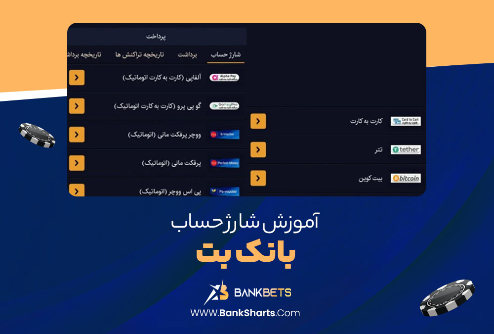آموزش شارژ حساب بانک بت
